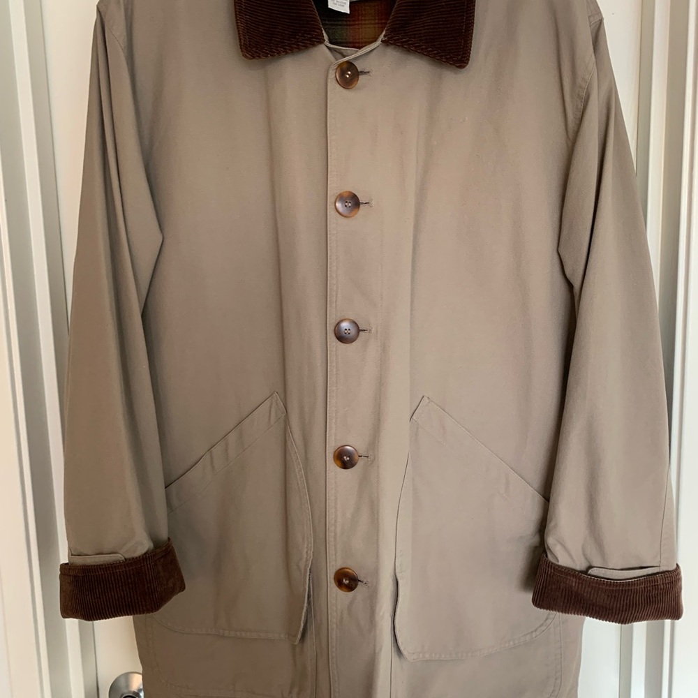 Vtg 90s Men’s Unisex Barn Work Coat Jacket Great Lakes Khaki Cotton Corduroy M